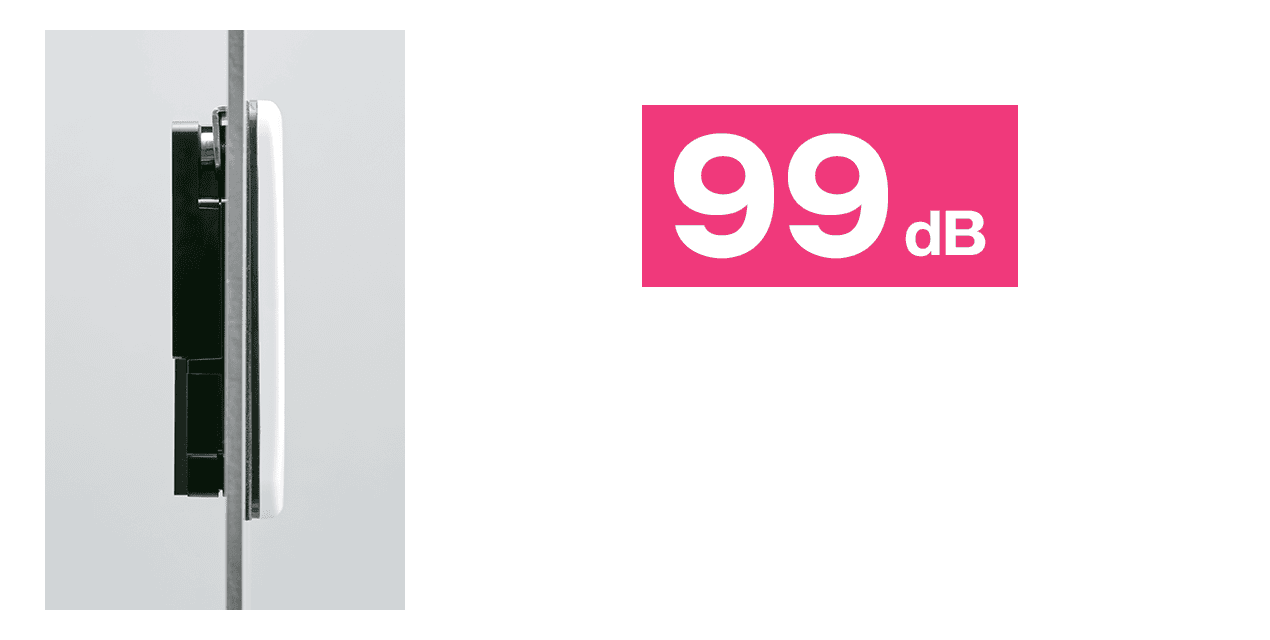 パネル取付け時の断面。音圧レベル99dB