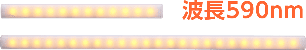 CLA-Y(黄色)は、主波長590nmの発光スペクトル
