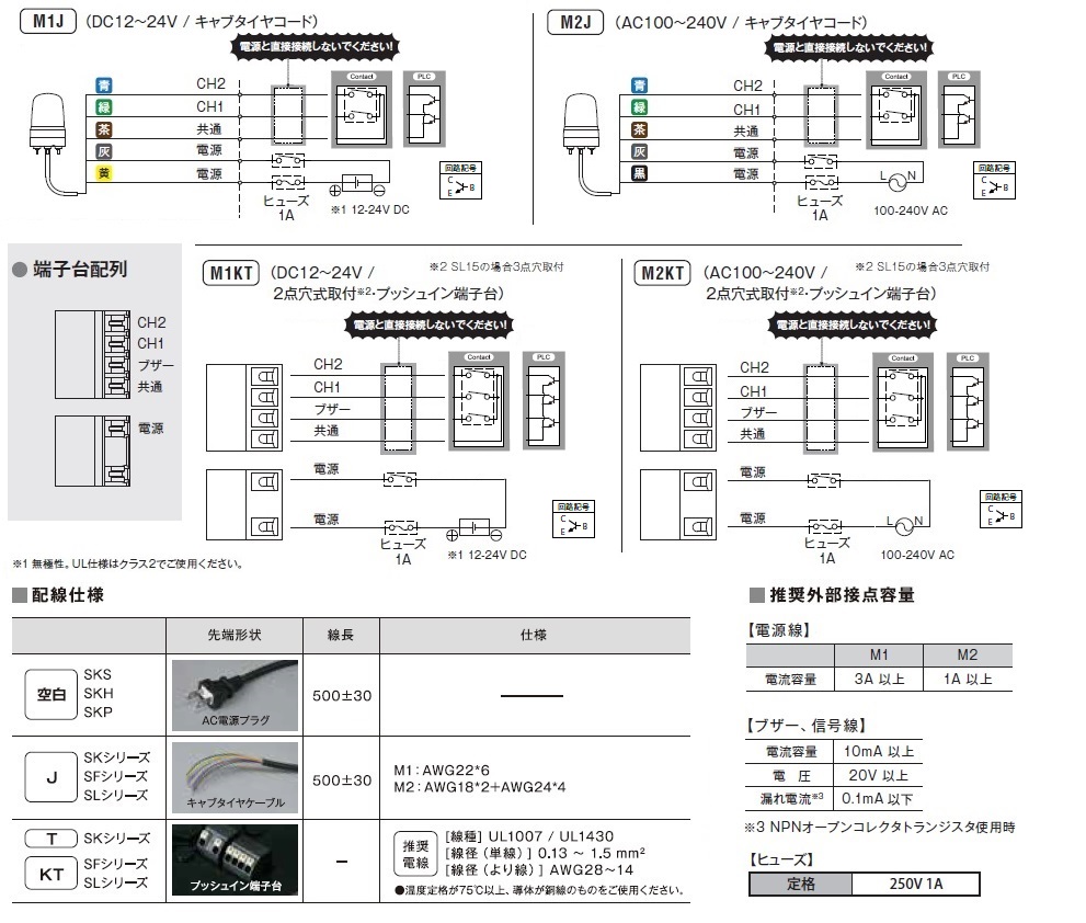 パトライト PATLITE 表示灯 SL10-M1KTB-Y Φ100 DC12?24V 発光パターン（3種） 黄色 ブザー付 2点穴式取付 通販 